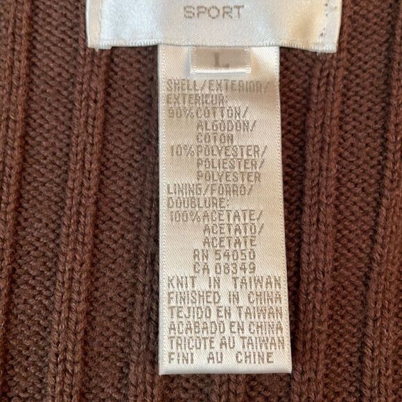 Jones New York Sport Brown Suede Mixed Media Full Zip Jacket (Size: Large) - Picture 10 of 12